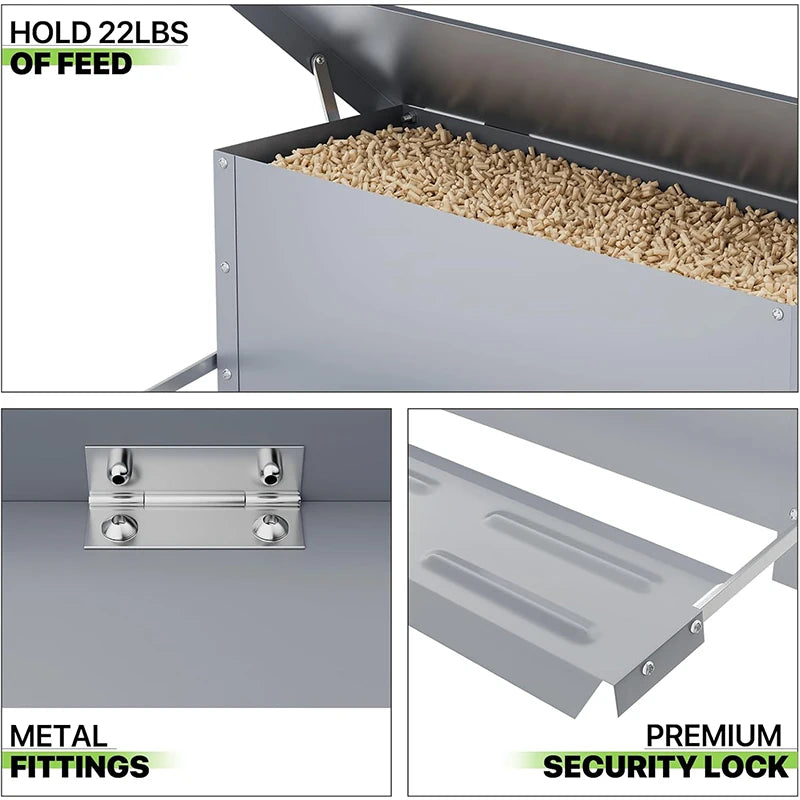 Automatic Chicken Feeder Stainless Steel Poultry Feeding Trough Feed Dispenser Equipment