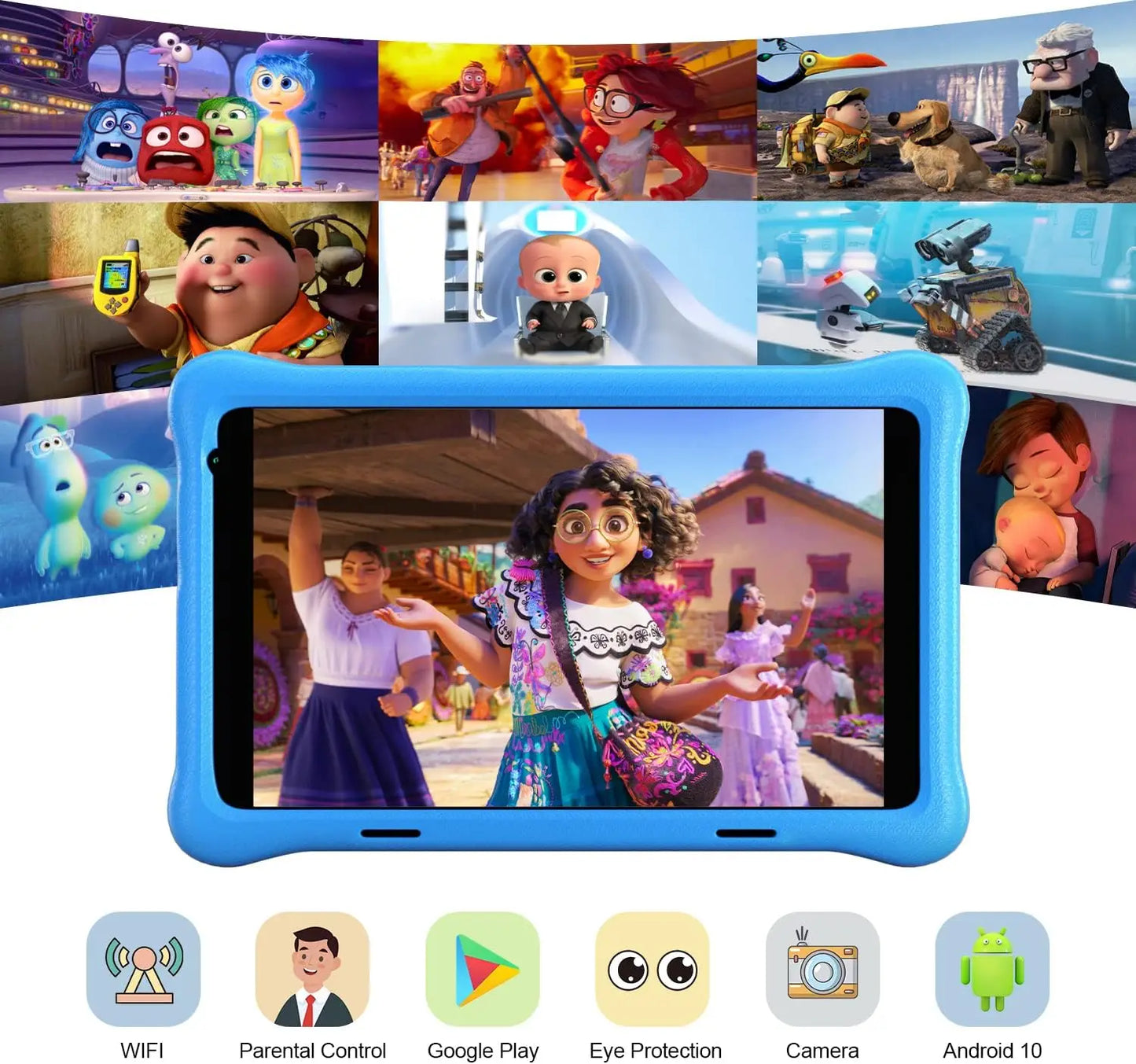 8 Inch Kids Tablet Android 11 Learning Tablet Quad Core Processor 2GB RAM 32GB Storage 128GB Expansion 5000mAh Child Eye Protection with Case