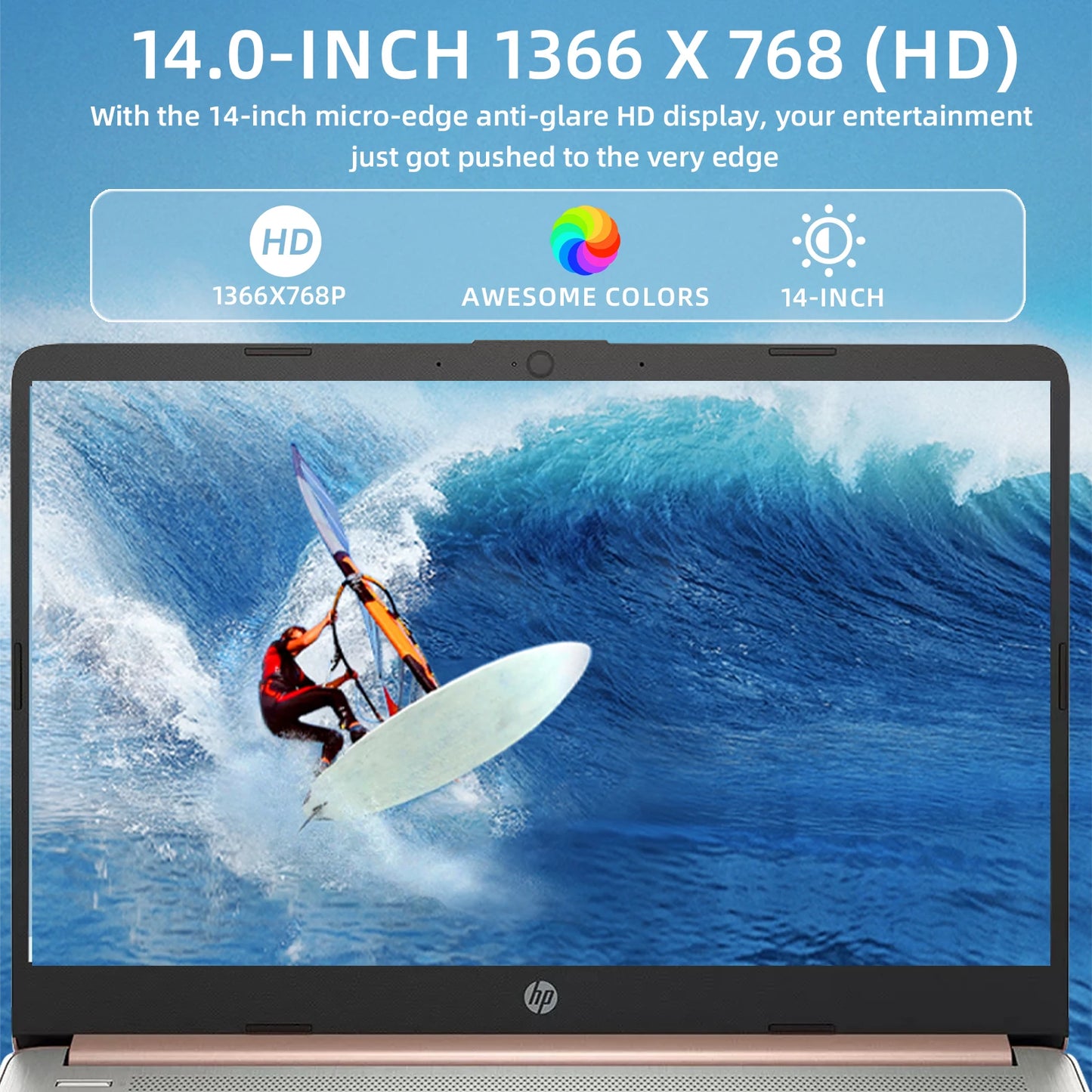 HP 14 Inch Business Laptop Intel Celeron N4120 16GB RAM 384GB Storage 1 Year Office 365 Windows 11 Pro