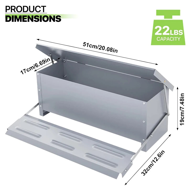 Automatic Chicken Feeder Stainless Steel Poultry Feeding Trough Feed Dispenser Equipment