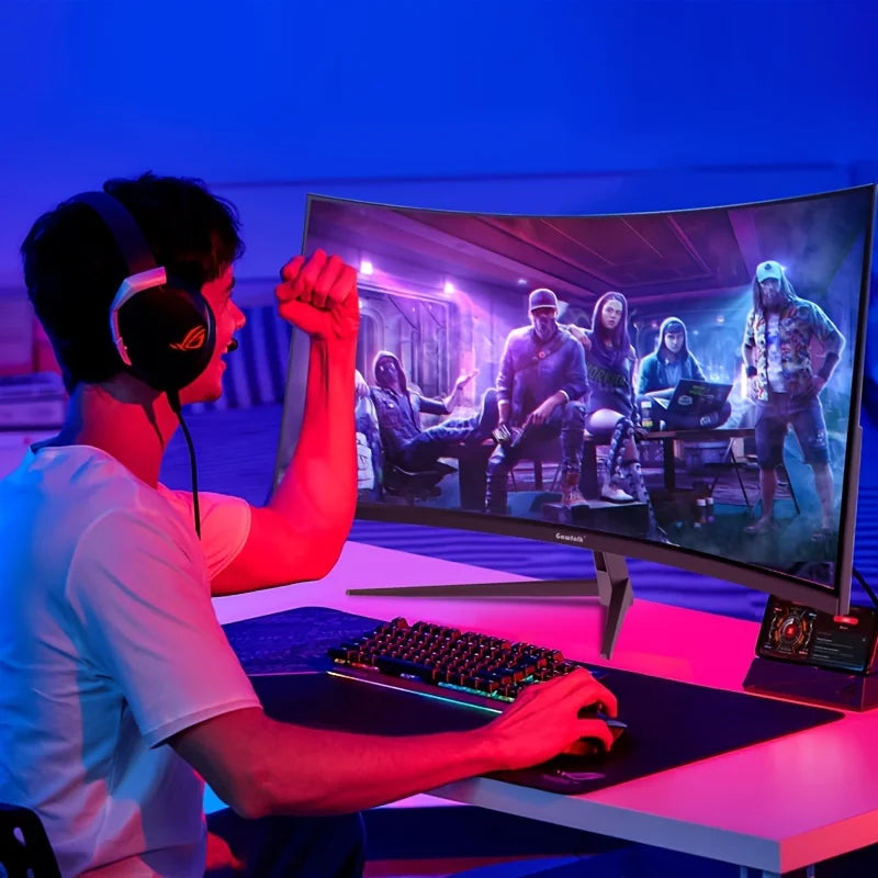 32 Inch Ultra Wide Curved 165Hz Gaming Computer Monitor 1800R 2K QHD 2560x1440 DisplayPort