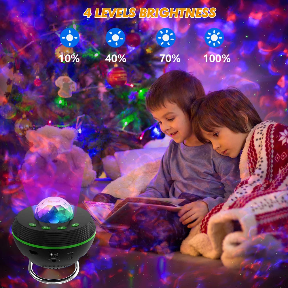 New WiFi Tuya Smart LED Star Galaxy Projector Ocean Wave Starry Sky Night Light Nebula Atmosphere Lamp Bluetooth USB Music Player