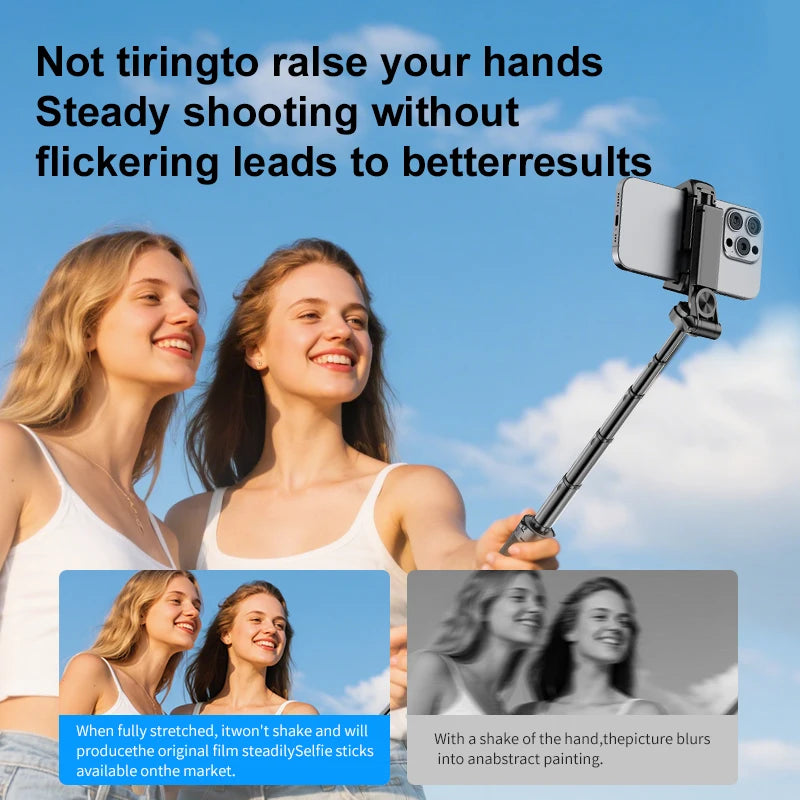 Mini Pocket Selfie Stick Tripod Stand 360 Degree Rotation Phone Holder With Detachable Bluetooth Remote