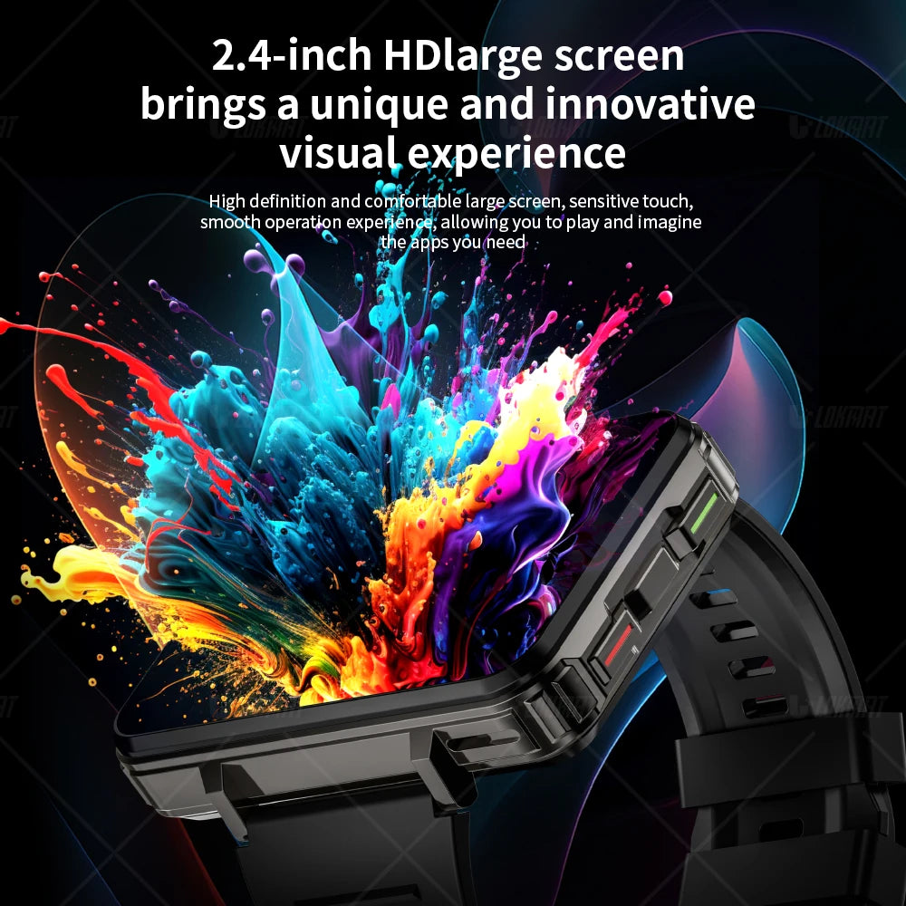 Lokmat Appll P5 Max Android Watch Phone Square Big Screen Wifi 4G Calls Smartwatch Dual Camera Flashlight Gaming Watch