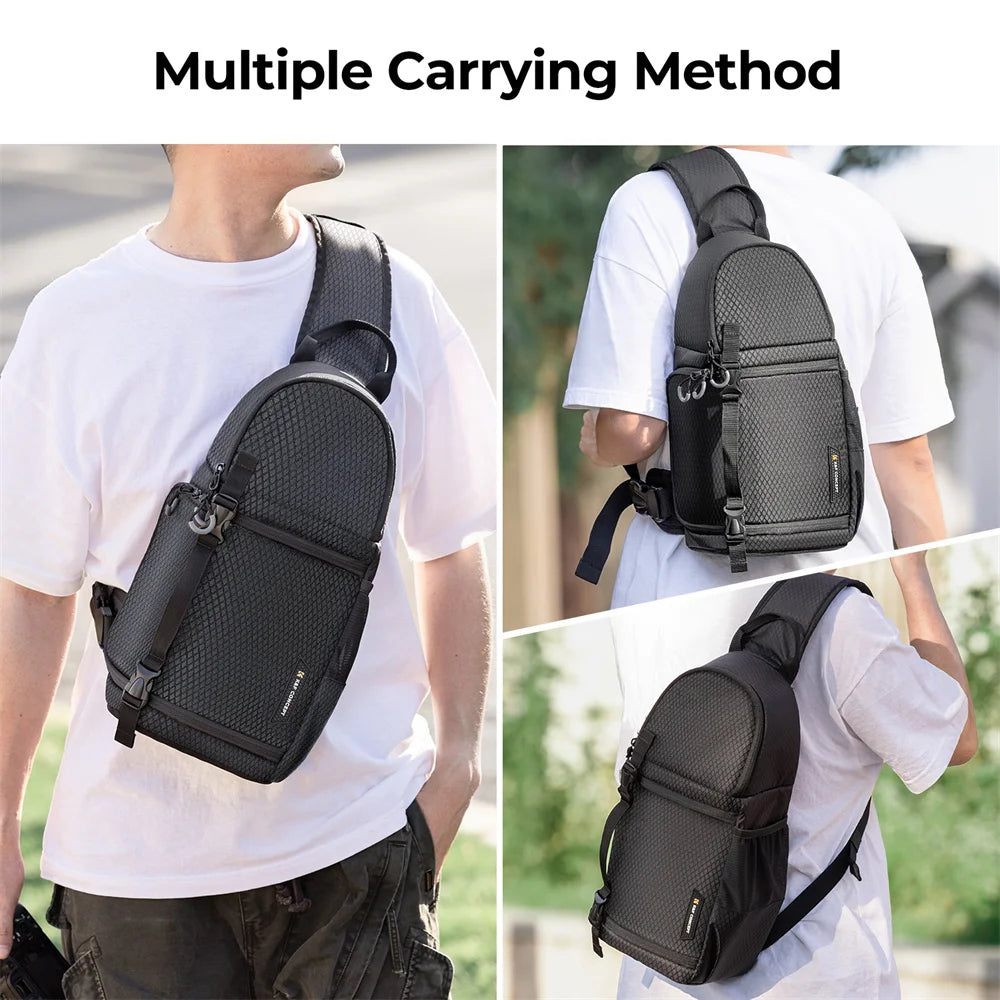 K&F Concept Waterproof Camera Crossbody Bag Shoulder Sling Bag for DSLR SLR Canon Nikon Leica