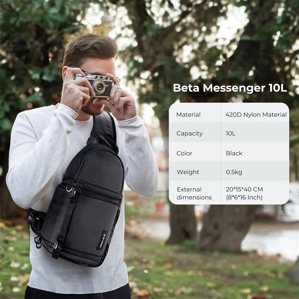 K&F Concept Waterproof Camera Crossbody Bag Shoulder Sling Bag for DSLR SLR Canon Nikon Leica