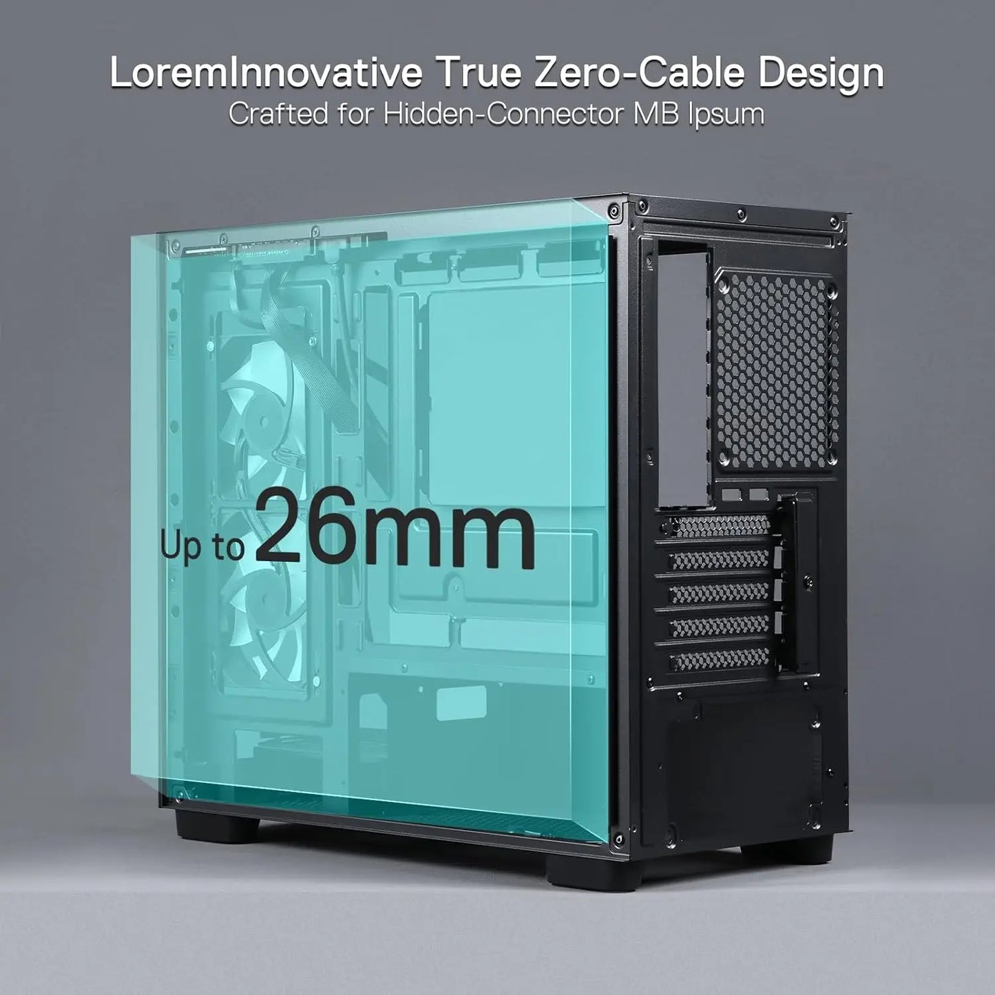 Redragon GC218M Gaming Back-Mounted PC Case M-ATX Computer Chassis with 2 x 120mm Fans Pre-Installed and High Airflow Perforated Panel