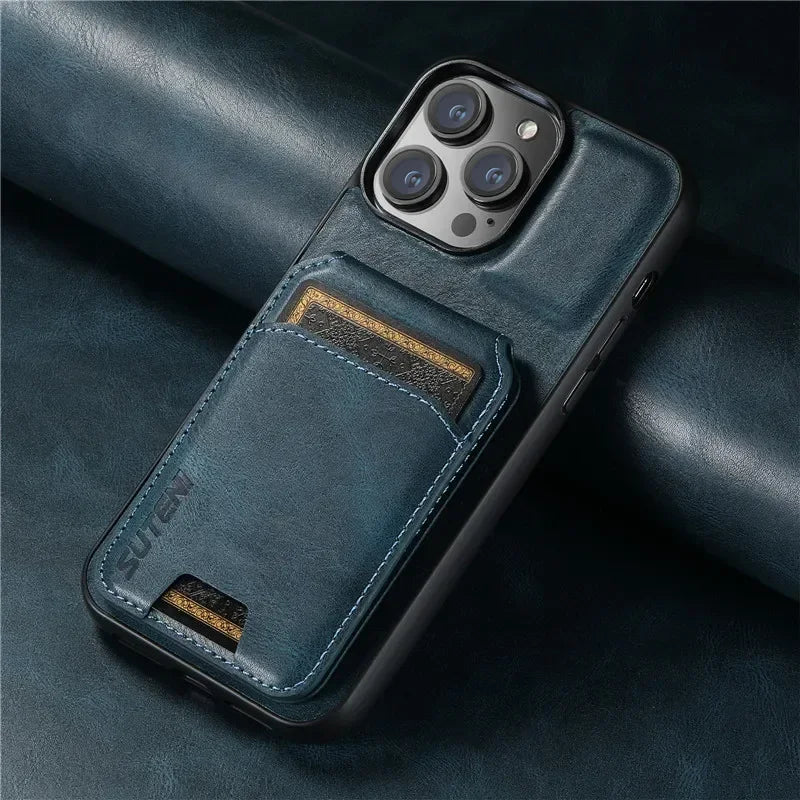 Luxury Wallet Phone Case Card Holder Leather Magnetic Pocket Cover for iPhone 16 15 14 13 12 11 Pro Max Plus XS XR 16 Pro Max