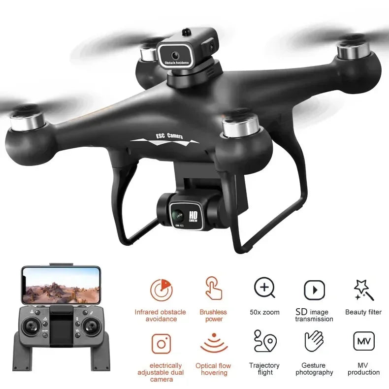 S116 Max Drone Professional with Three Batteries 8K Dual Camera Optical Flow Brushless 360 Degree Obstacle Avoidance WIFI FPV RC Drone Toys