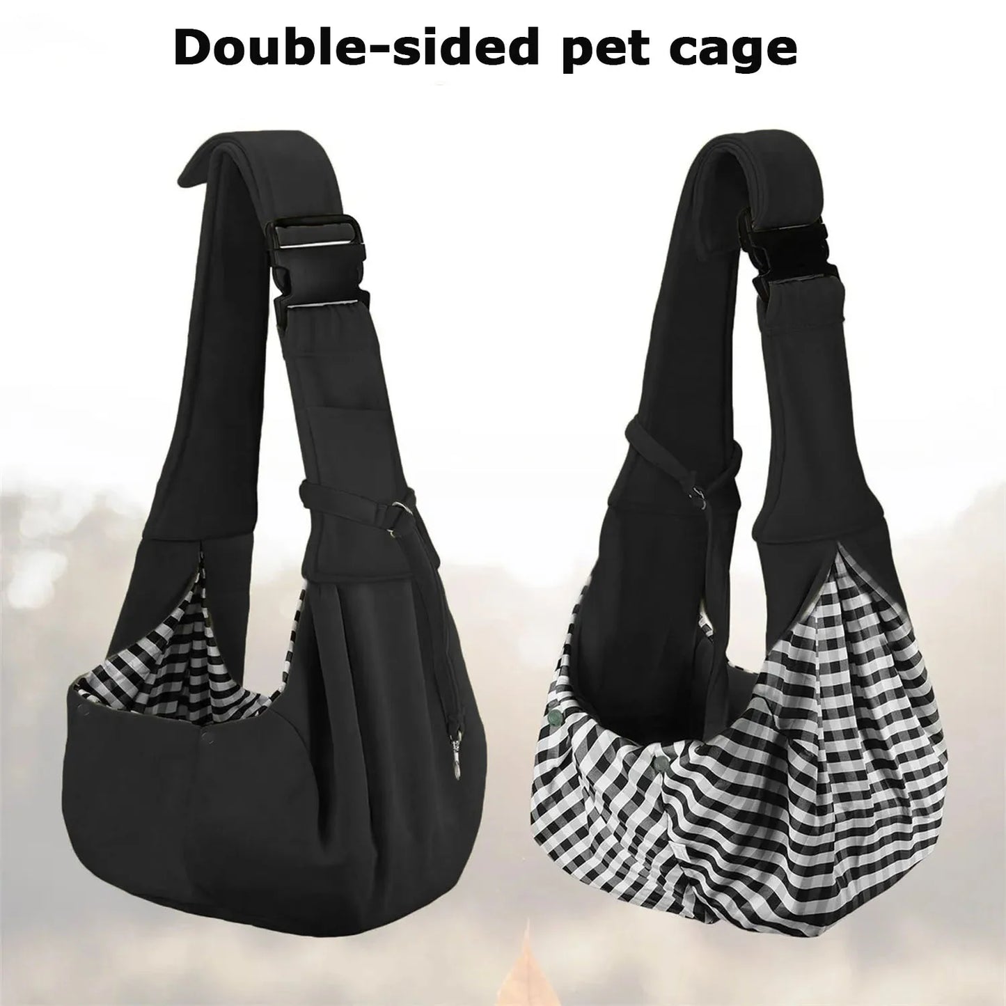 Small Pet Sling Holder Hands-Free Reversible Pet Carrier Bag Portable Dog And Cat Sling Holder