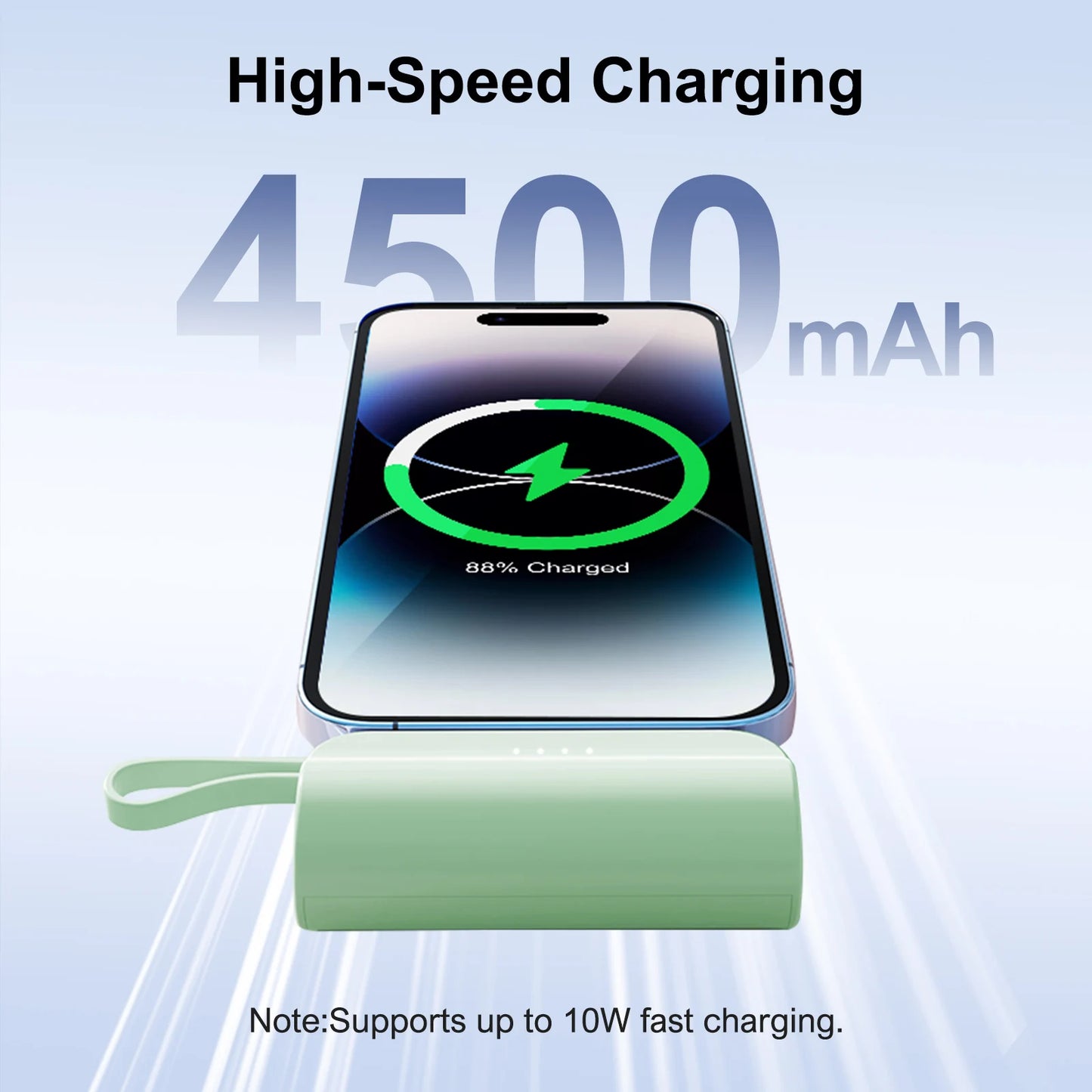 Mini Power Bank Portable 4500mAh Power Phone Charger Capsule Dual USB-C Ports for iPhone 16 15 15 Plus 15 Pro 15 Pro Max Android