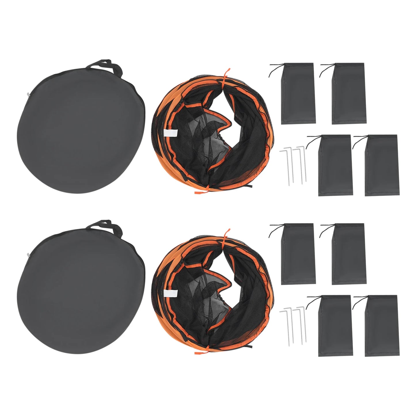 2PCS Foldable Cat Play Tunnel Cat Play House Pet Mesh Channel for Cats and Small Dogs