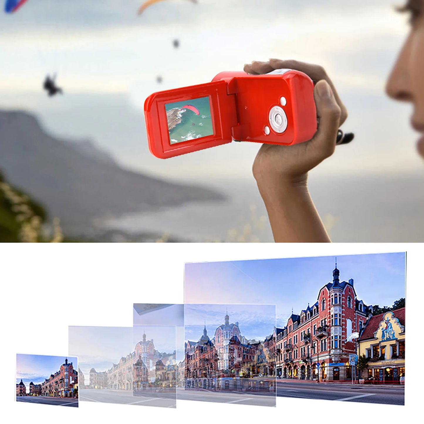 Portable Children Kids HD Digital Video Camera Camcorder with TFT LCD Screen Toy Red
