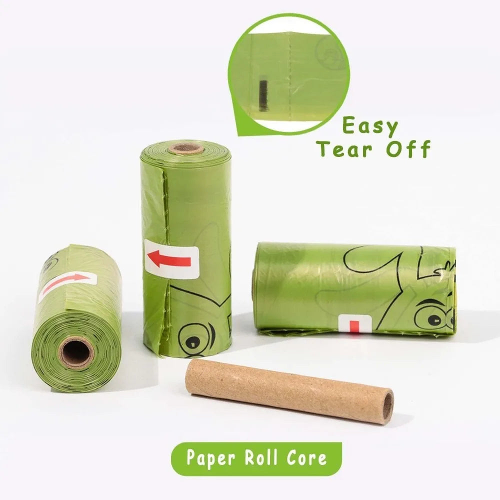 300 Count Unscented Dog Poop Bags Rolls Sturdy Leak Proof Easy to Carry Mixed PET and Polyethylene