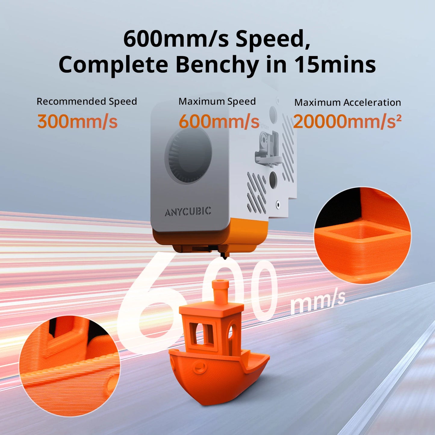 Anycubic Kobra S1 Multi Color 3D Printer Core XY Stable Structure High Precision Ultra Quiet Max Speed 600mm/s