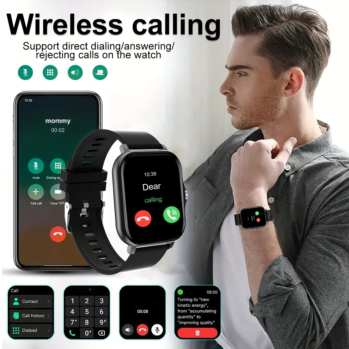 Hot Smart Watch Multi-Function Sports Smart Watch Wireless Call Wireless Music Multiple App Message Reminders Unisex