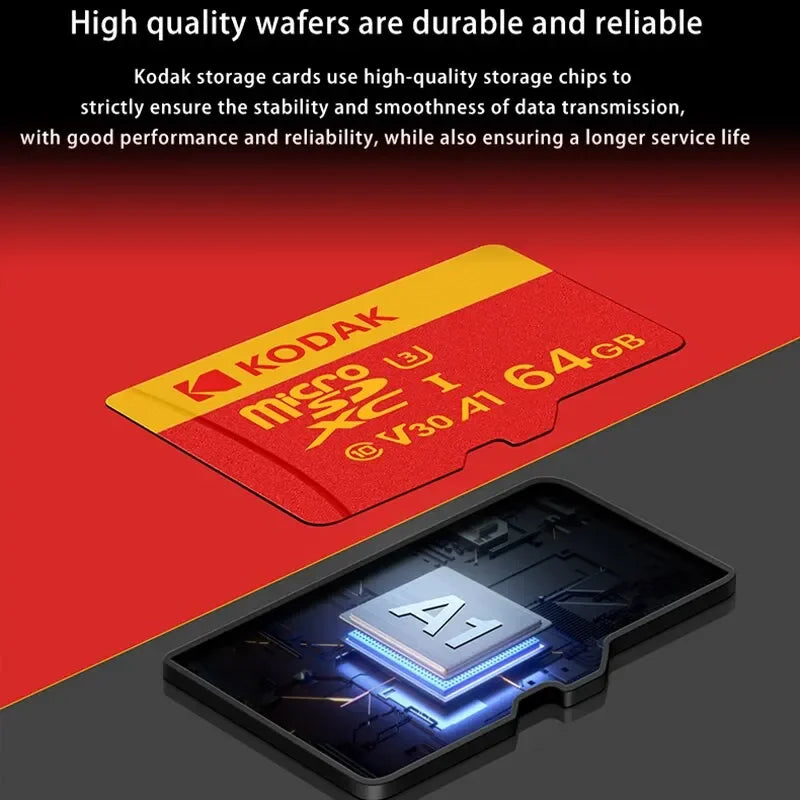 5Pcs Kodak MicroSD Card Class 10 U3 4K High Speed Flash Memory TF Cards for Phone Tablet Camera Laptop