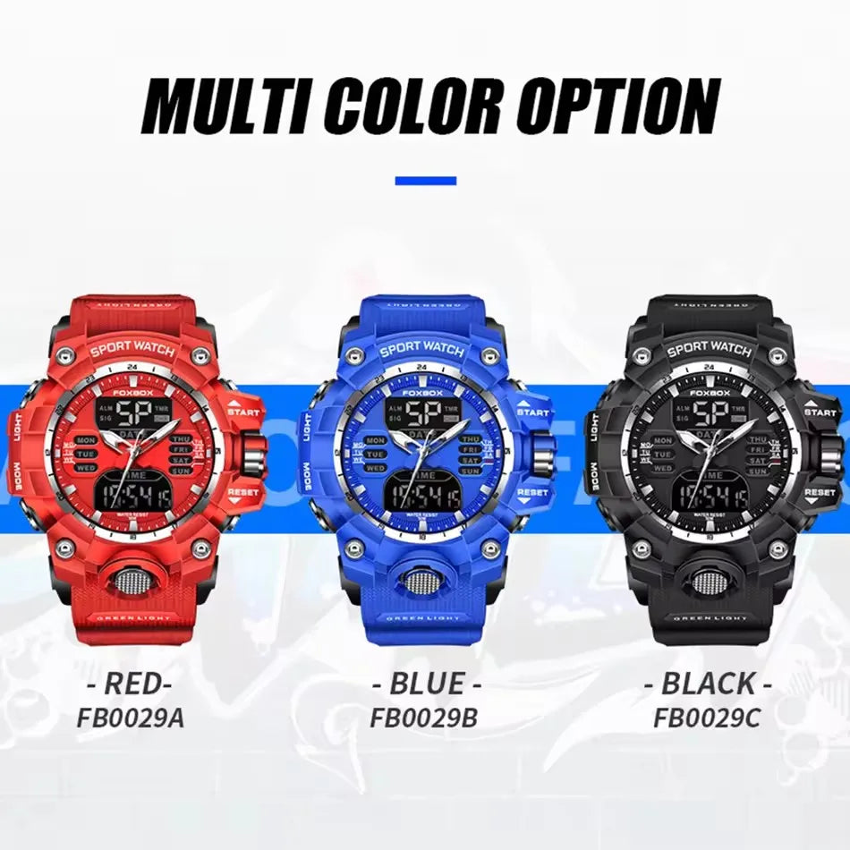 LIGE Waterproof Luxury Sport Chronograph Alarm Wristwatch for Men Military Quartz Digital Clock