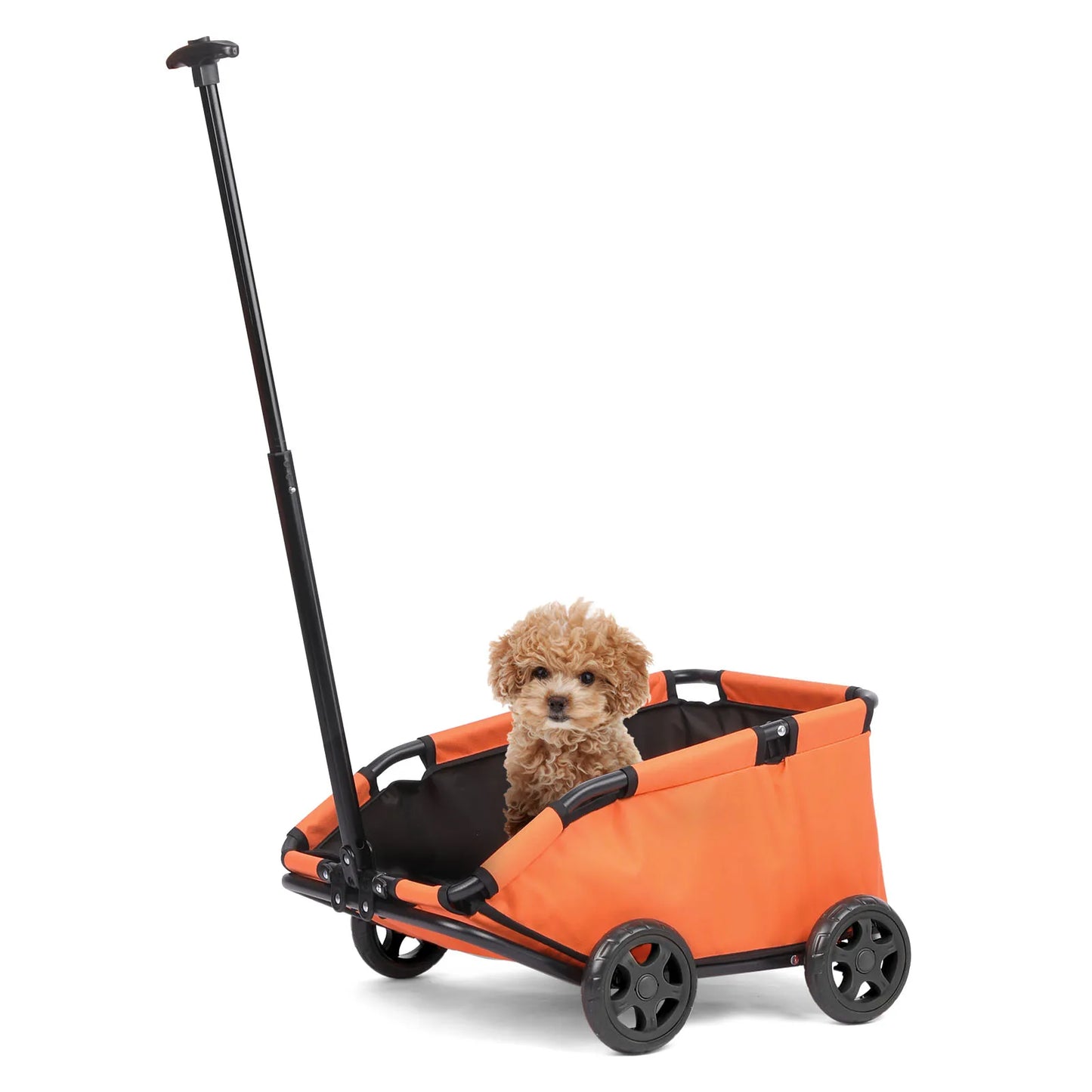 Small Pet Cart 4 Wheels Folding Dog Stroller Lightweight 360 Degrees Rotating Trolley Pet Stroller for Small Cats and Dogs