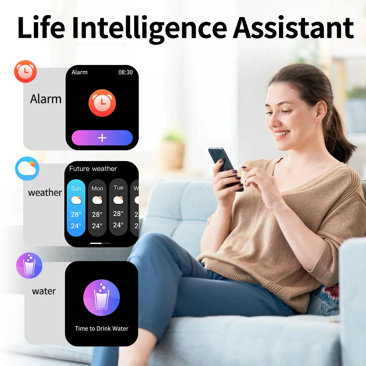 Hot Smart Watch Multi-Function Sports Smart Watch Wireless Call Wireless Music Multiple App Message Reminders Unisex