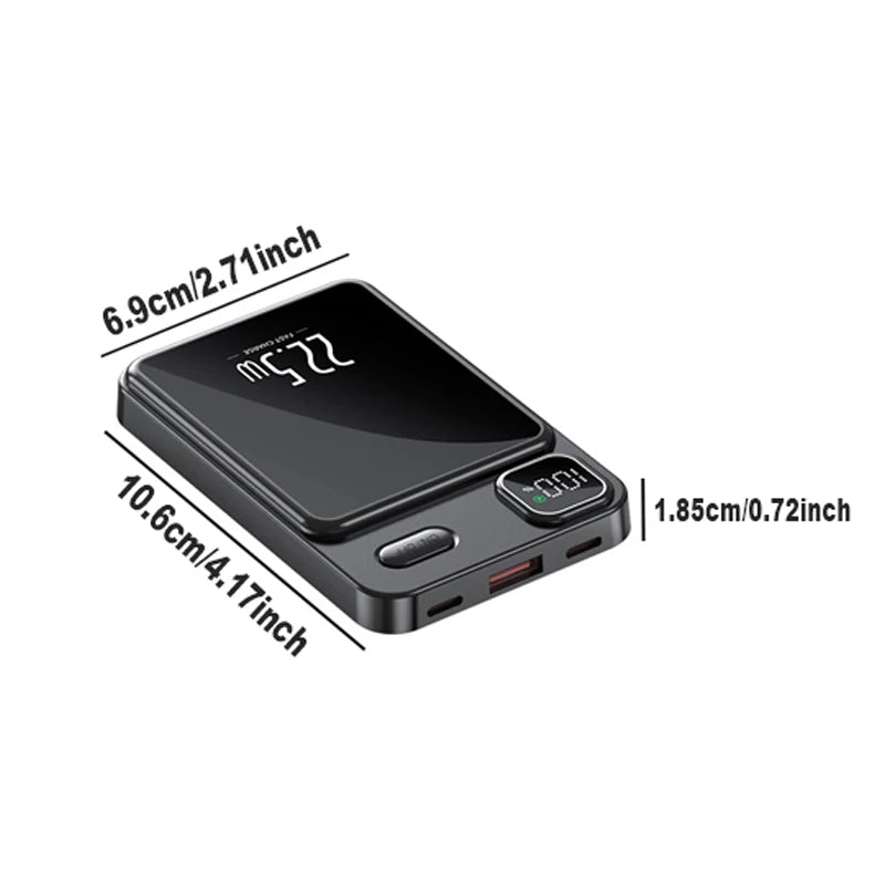 10000mAh Magnetic Wireless Power Bank 22.5W Ultra Fast Charging for iPhone 15 and Samsung