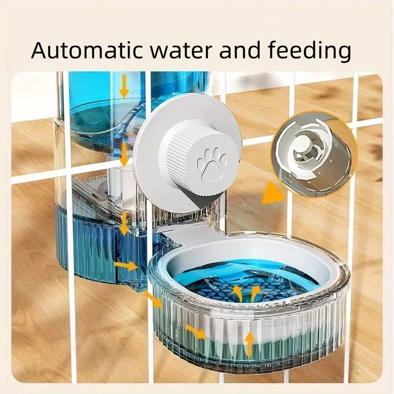 New Hanging Automatic Pet Food Feeder Water Dispenser Gravity Cat Auto Feeder Waterer Set Container Bowl for Cage Dog Feeding