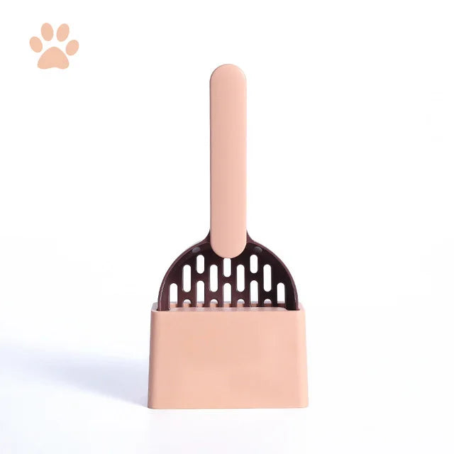 Cat Litter Scoop Plastic Cat Litter Shovel with Base Self Cleaning Cat Litter Box Tool Kitten Toilet Cleaning Supplies
