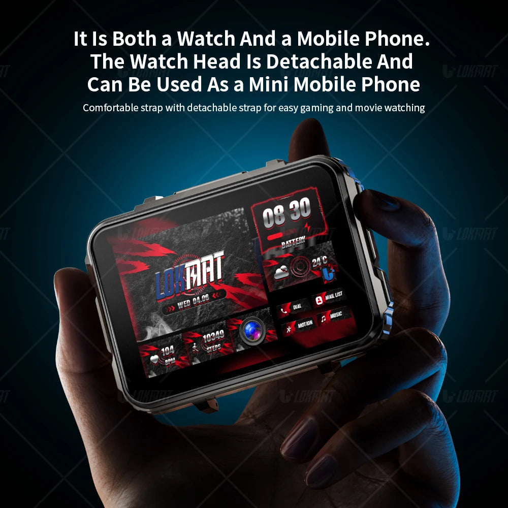Lokmat Appll P5 Max Android Watch Phone Square Big Screen Wifi 4G Calls Smartwatch Dual Camera Flashlight Gaming Watch
