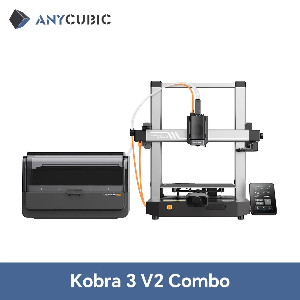 Anycubic Kobra 3 V2 Combo 3D Printer Large Size Fully Automatic Leveling FDM High Speed Desktop Multi Color 3D Printer