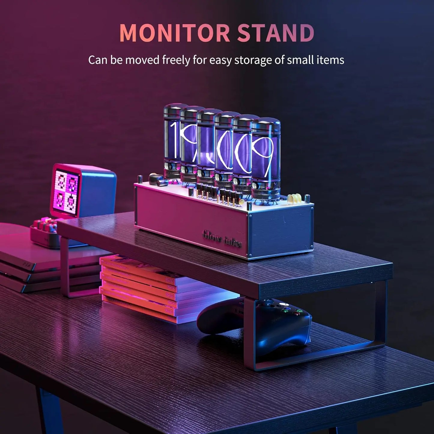 L Shaped Gaming Desk 47 Inch Computer Desk with Monitor Stand Corner Desk Table for Home Office Sturdy Writing Workstation Black