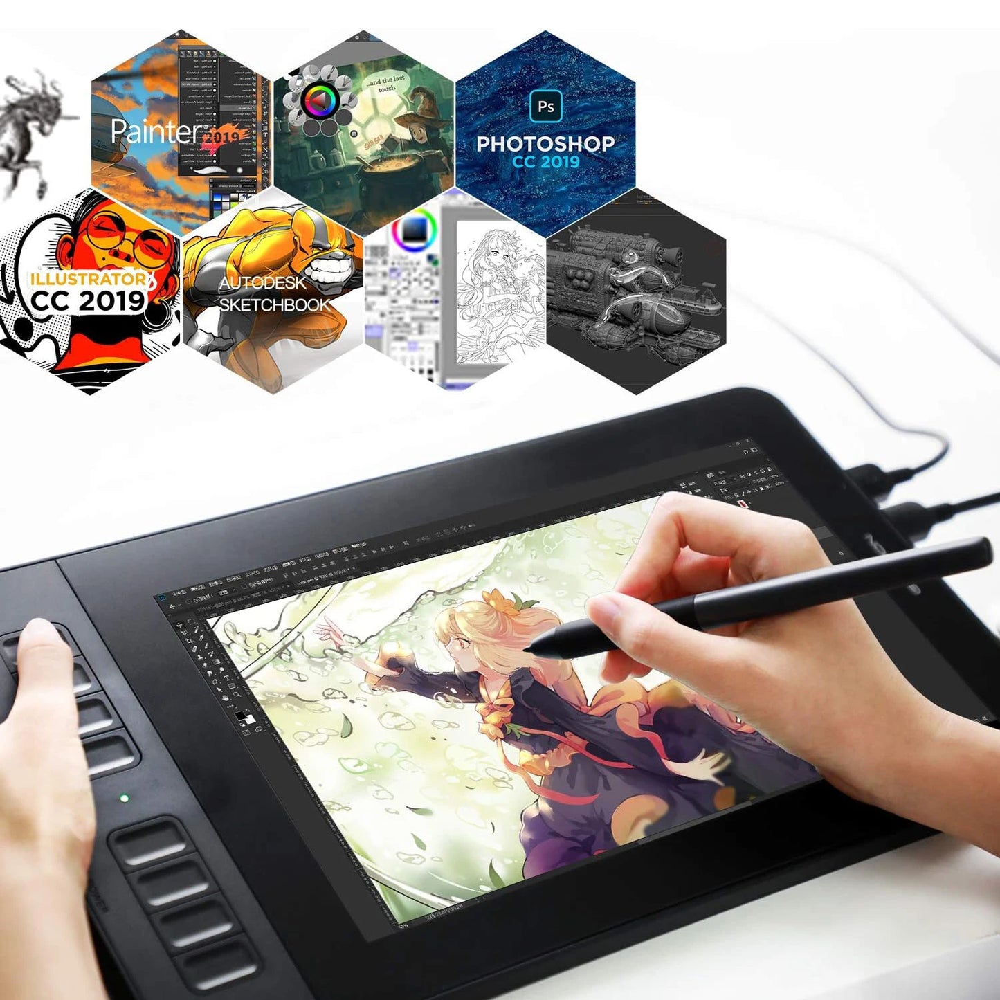 11.6 Inch Gaomon PD1161 Graphics Tablet Drawing Pen Display with AG Protect Film Portable Monitor for Beginner Artists