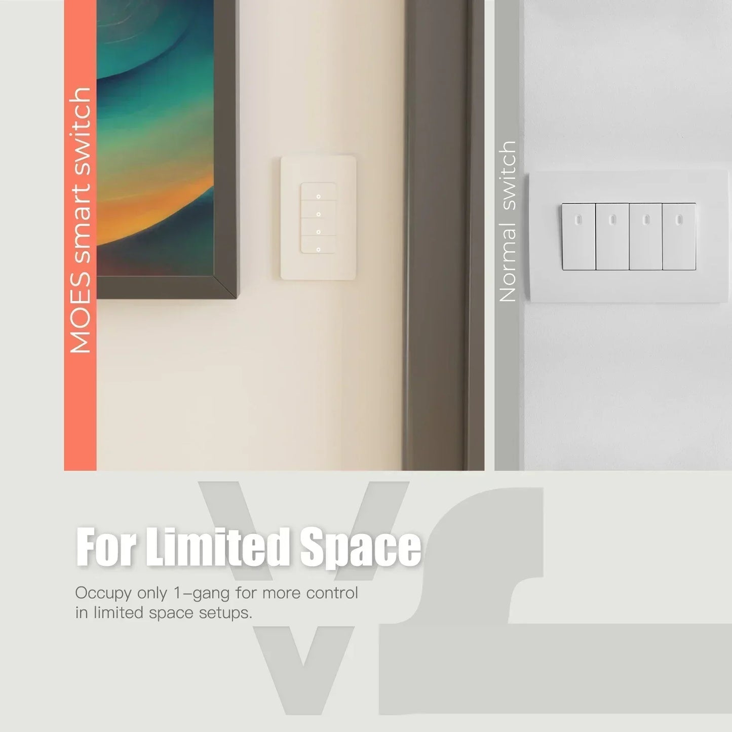 MOES Tuya ZigBee Smart Light Switch US Push Button Wall Switch Compatible With Alexa Google Home Neutral Wire No Neutral Wire Required
