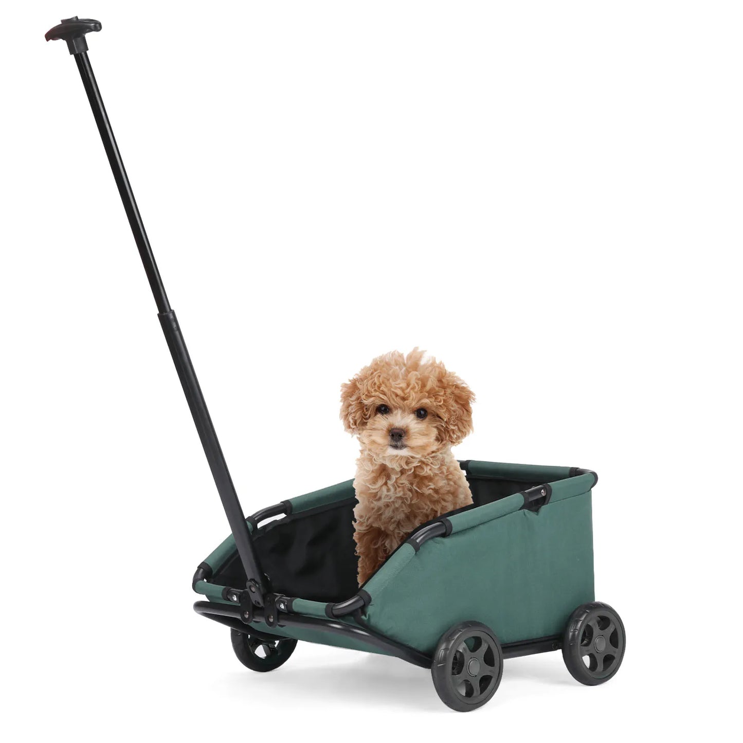 Small Pet Cart 4 Wheels Folding Dog Stroller Lightweight 360 Degree Rotating Trolley for Small Cats and Dogs