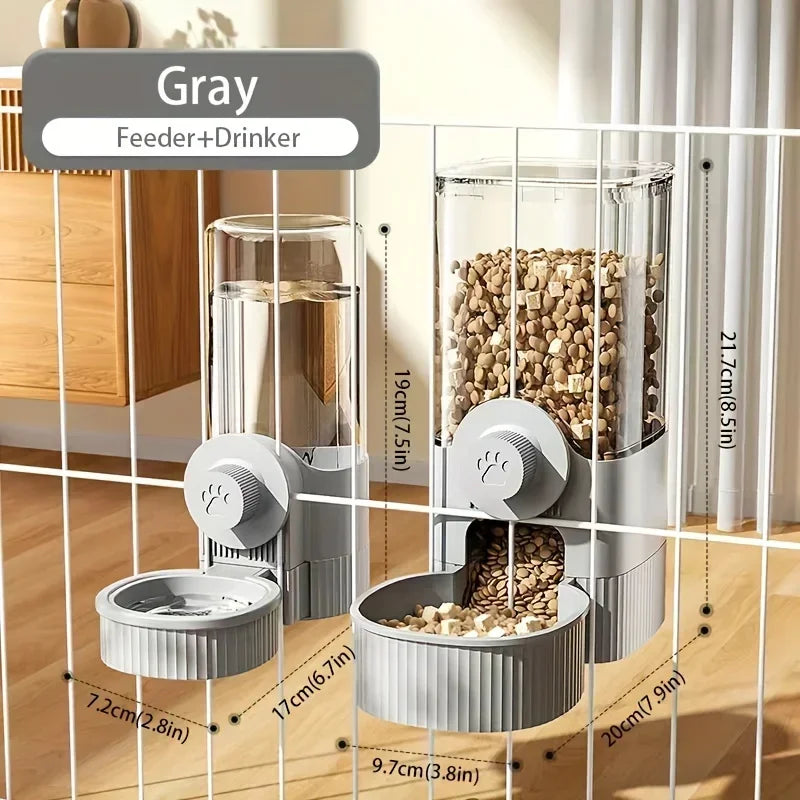 New Hanging Automatic Pet Food Feeder Water Dispenser Gravity Cat Auto Feeder Waterer Set Container Bowl for Cage Dog Feeding