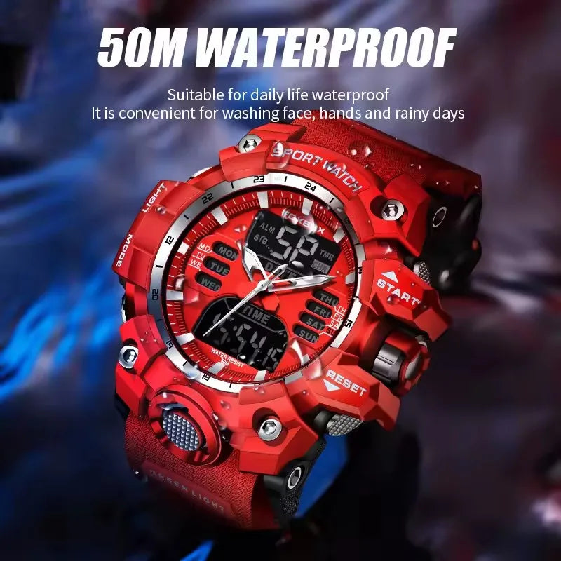 LIGE Waterproof Watches for Men Luxury Sport Chronograph Alarm Wristwatch Military Quartz Clock Digital Male Watch