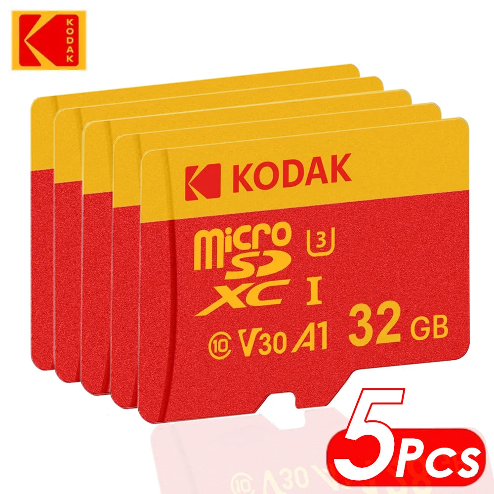 5Pcs Kodak MicroSD Card Class 10 U3 4K High Speed Flash Memory TF Cards for Phone Tablet Camera Laptop