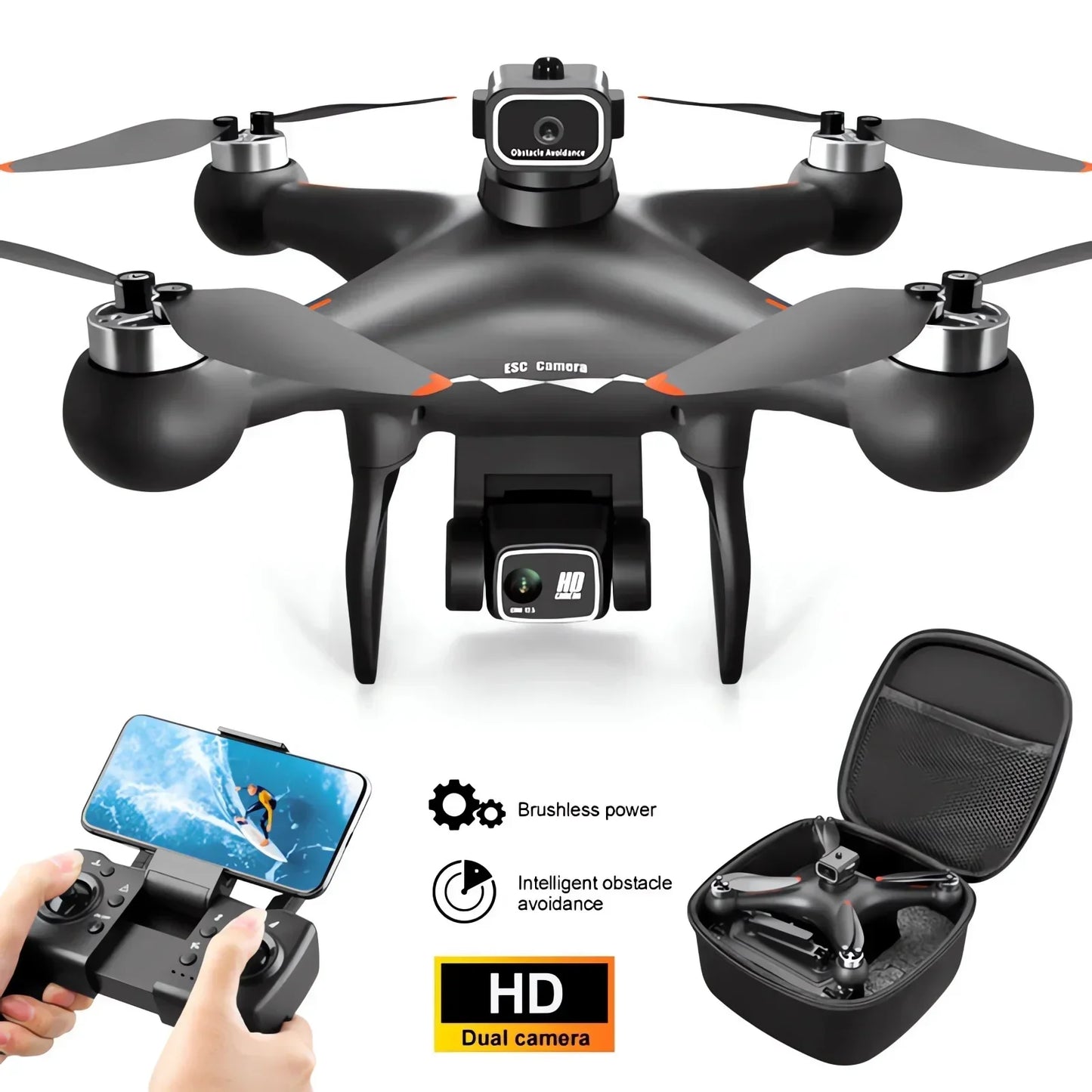 S116 Max Drone Professional with Three Batteries 8K Dual Camera Optical Flow Brushless 360 Degree Obstacle Avoidance WIFI FPV RC Drone Toys