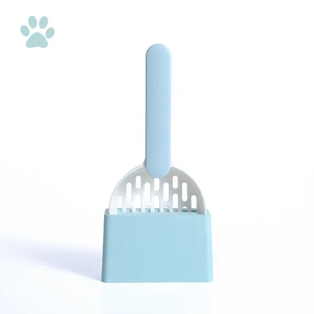 Cat Litter Scoop Plastic Cat Litter Shovel with Base Self Cleaning Cat Litter Box Tool Kitten Toilet Cleaning Supplies