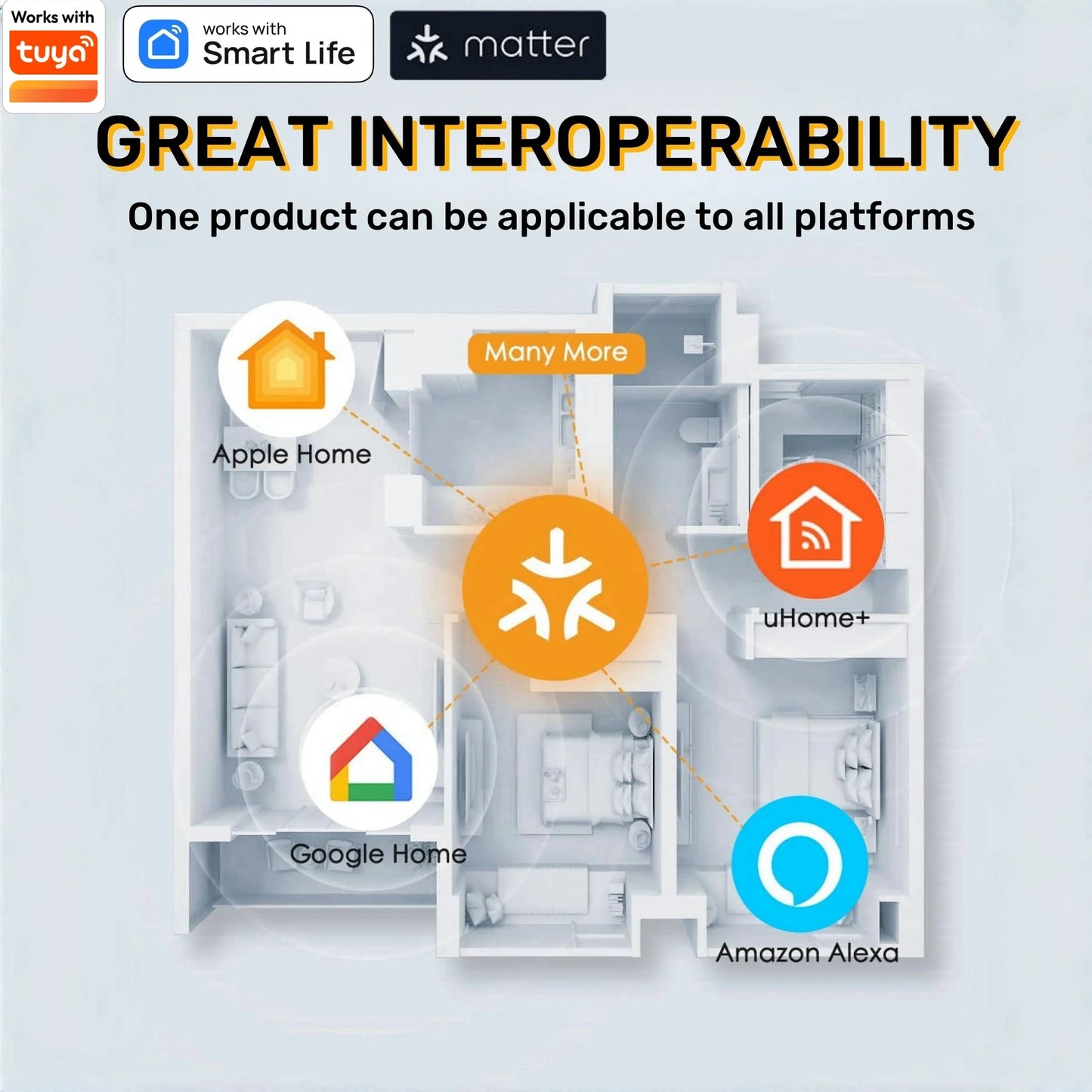 Matter WiFi Mini Smart Socket 10A US Timing Wireless Voice Control Smart Life App Compatible with Tuya HomeKit Alexa Google Home