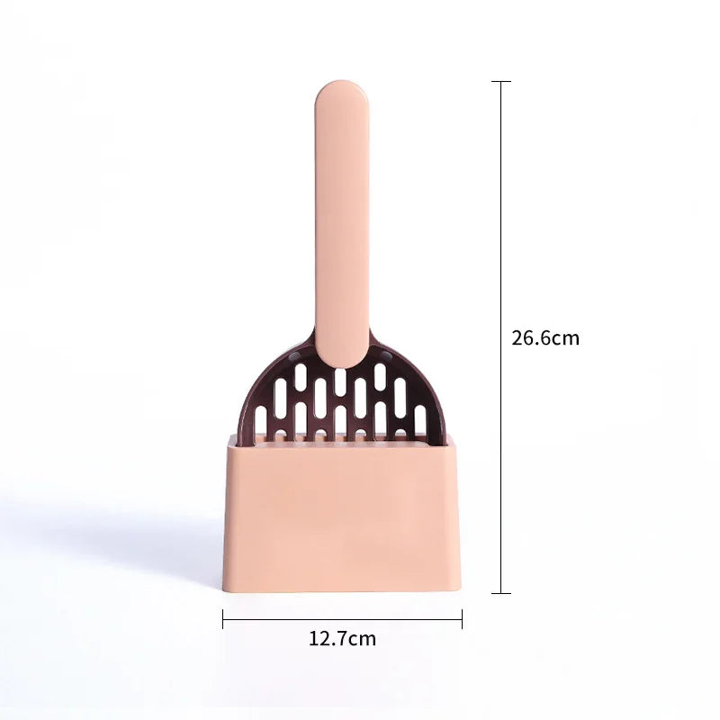 Cat Litter Scoop Plastic Cat Litter Shovel with Base Self Cleaning Cat Litter Box Tool Kitten Toilet Cleaning Supplies
