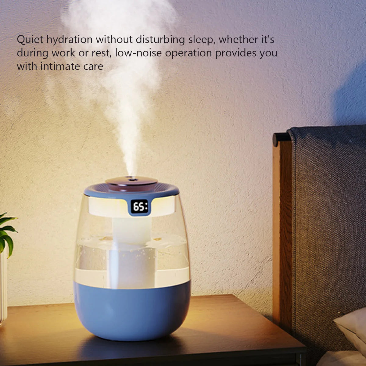USB Portable Dual Nozzle Cold Fog Silent Humidifier with AI Intelligent Digital Display
