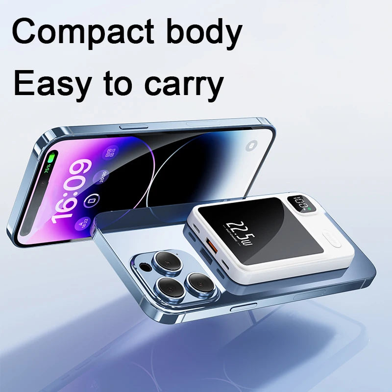 10000mAh Magnetic Wireless Power Bank 22.5W Ultra Fast Charging for iPhone 15 and Samsung