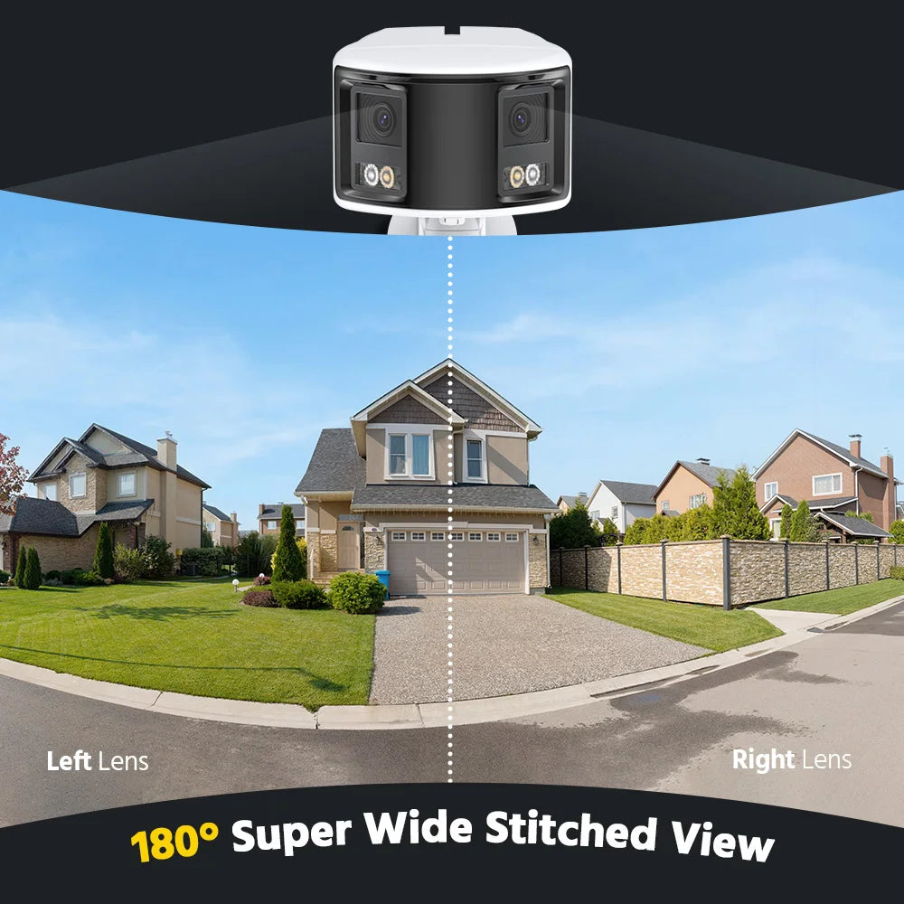 Annke Smart Home 180 Degree 8MP Duo POE Dual Lens Wide View Outdoor Video Camera 4K AI Human Detection 8MP Security CCTV Camera