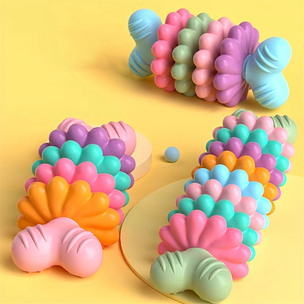 2PCS Set Pet Toy Dog Chew Bone Multi Color Durable Teething Resistant Design for Gnawing and Dental Care