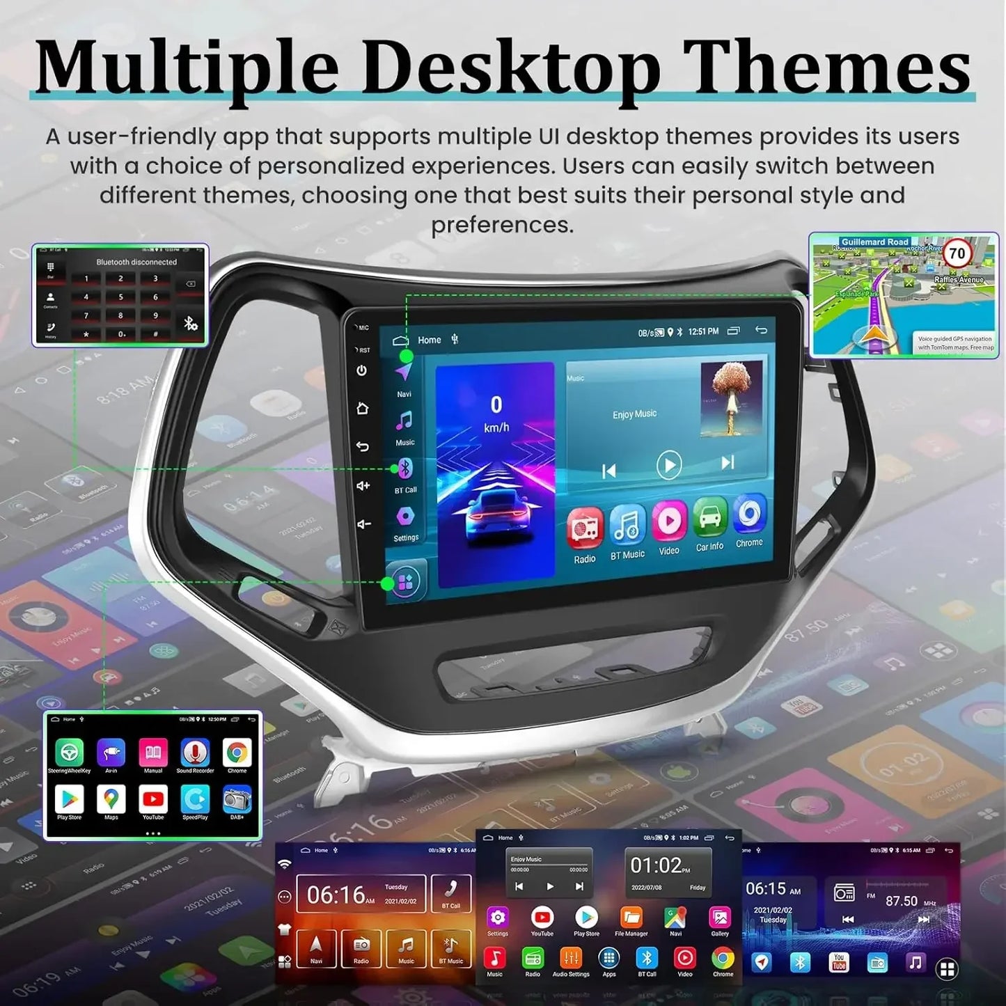 2 Plus 32 G Android 13 Car Radio for Jeep Cherokee 2013 to 2018 10 Inch Touchscreen Car Stereo with Apple Carplay Android Auto Bluetooth