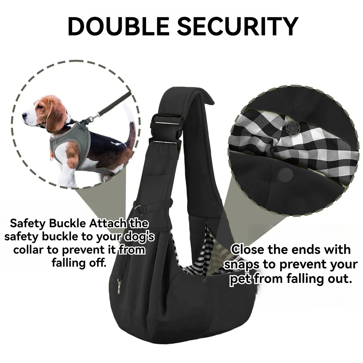 Small Pet Sling Holder Hands-Free Reversible Pet Carrier Bag Portable Dog And Cat Sling Holder