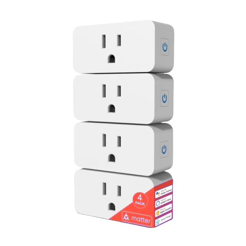Matter WiFi Mini Smart Socket 10A US Timing Wireless Voice Control Smart Life App Compatible with Tuya HomeKit Alexa Google Home
