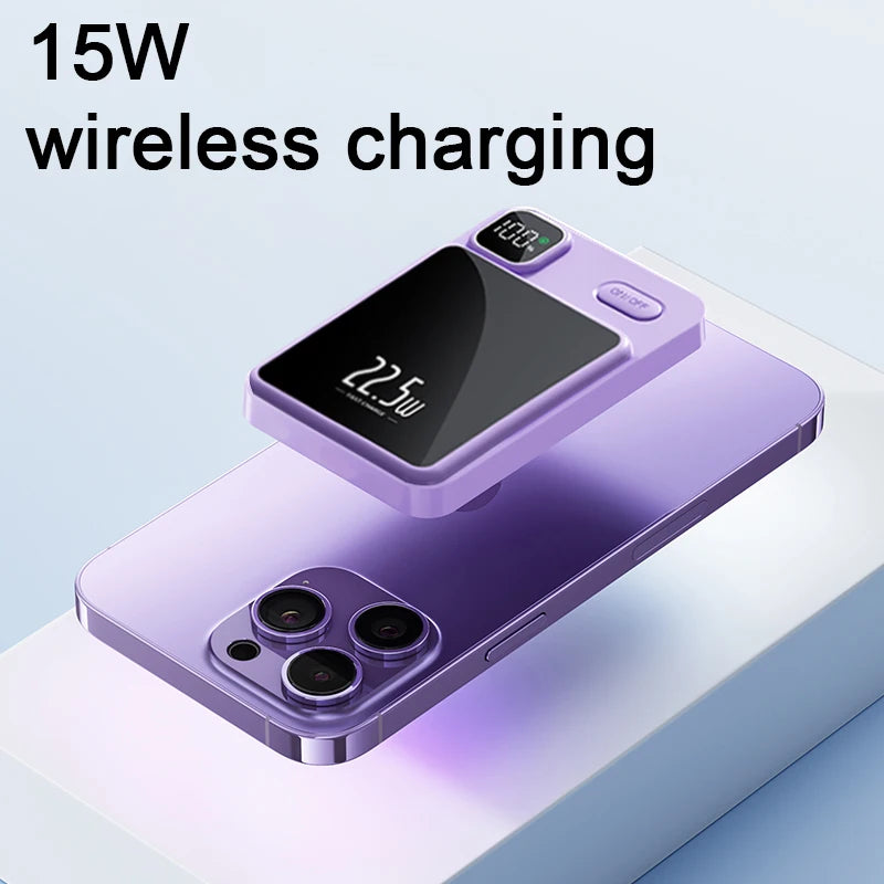 10000mAh Magnetic Wireless Power Bank 22.5W Ultra Fast Charging for iPhone 15 and Samsung