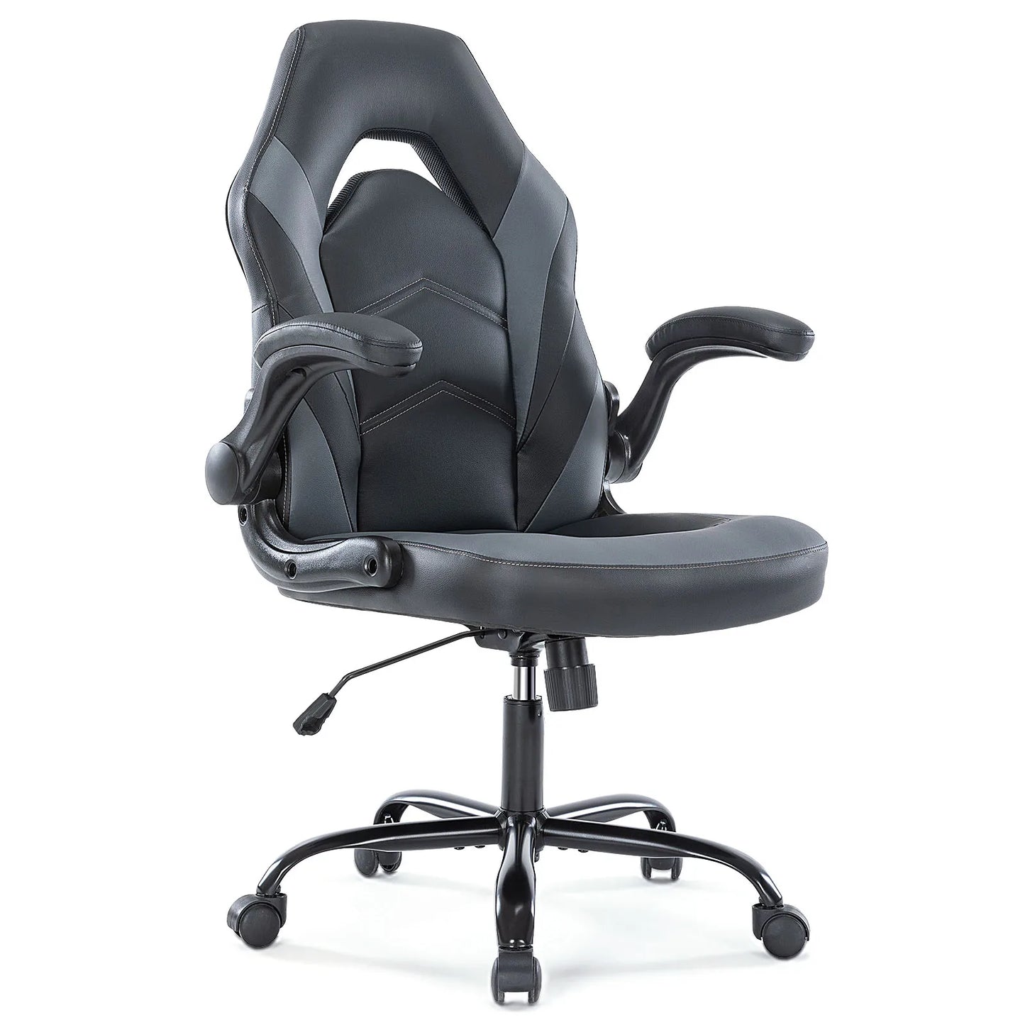 JHK Ergonomic Office Computer Gaming Desk Chair Adjustable PU Leather Racing Chair with Flip-Up Armrest