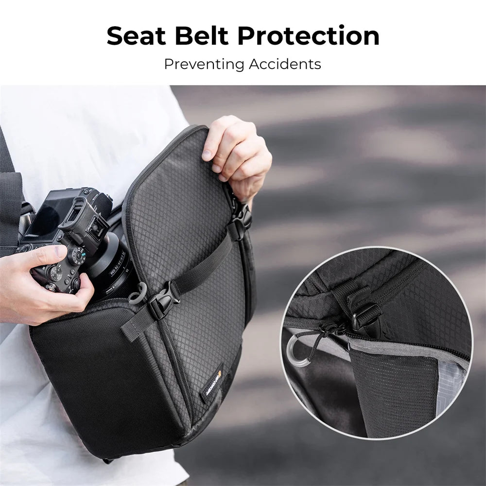 K&F Concept Waterproof Camera Crossbody Bag Shoulder Sling Bag for DSLR SLR Canon Nikon Leica